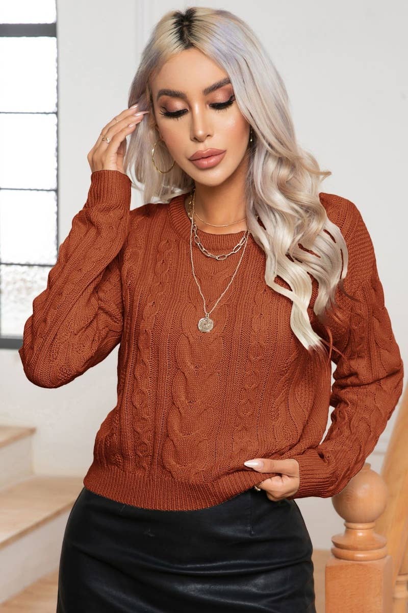 CWOSWL6377_WINTER VINTAGE CREW-NECK LONG-SLEEVED SWEATER