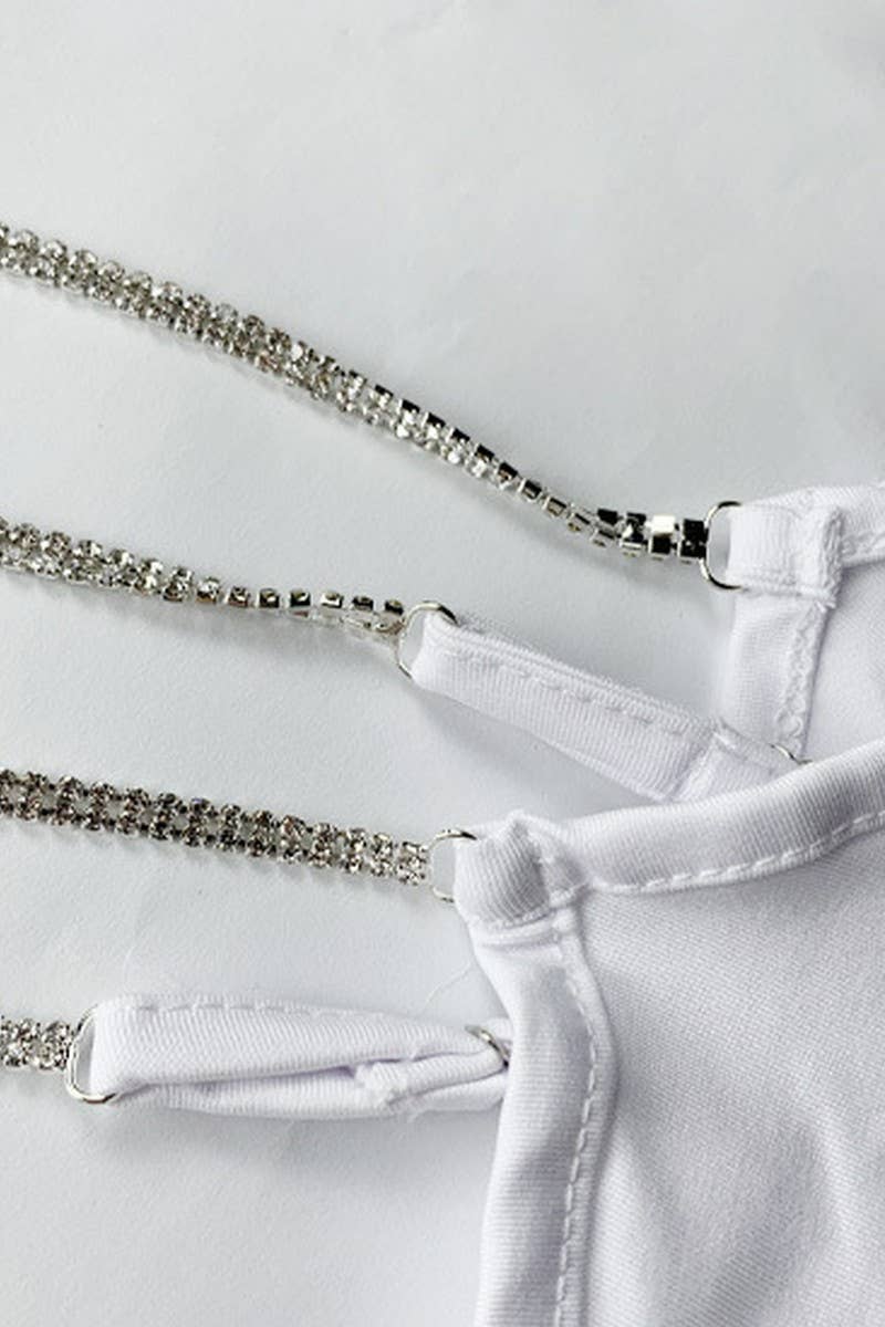 CWSBSSL0115_DIAMOND CHAIN SLIM LOW-CUT SUSPENDER BODYSUIT