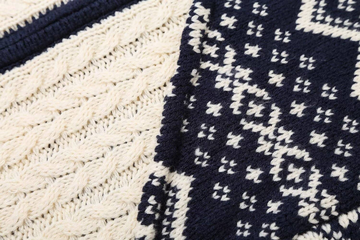 EIGHT-STRAND KNITTED JACQUARD ZIPPER CARDIGAN