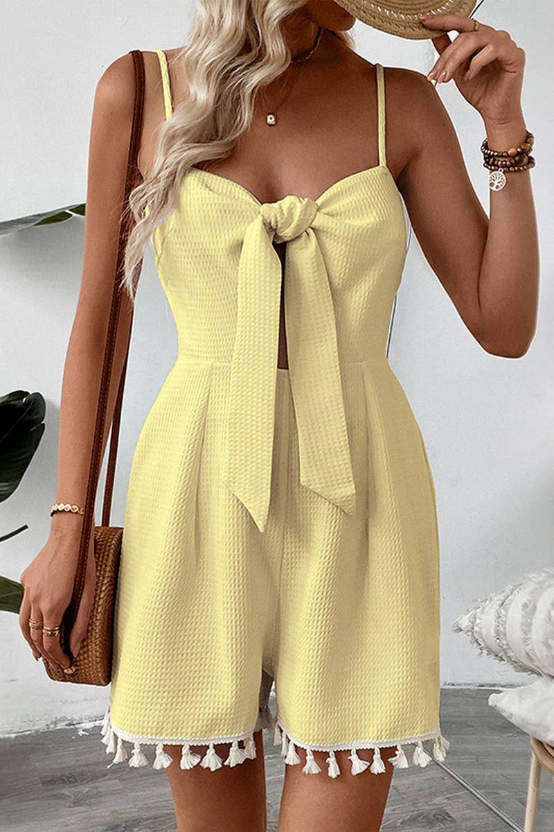 CWSJS1672_SOLID BOW TIE BACKLESS STRAP JUMPSUIT