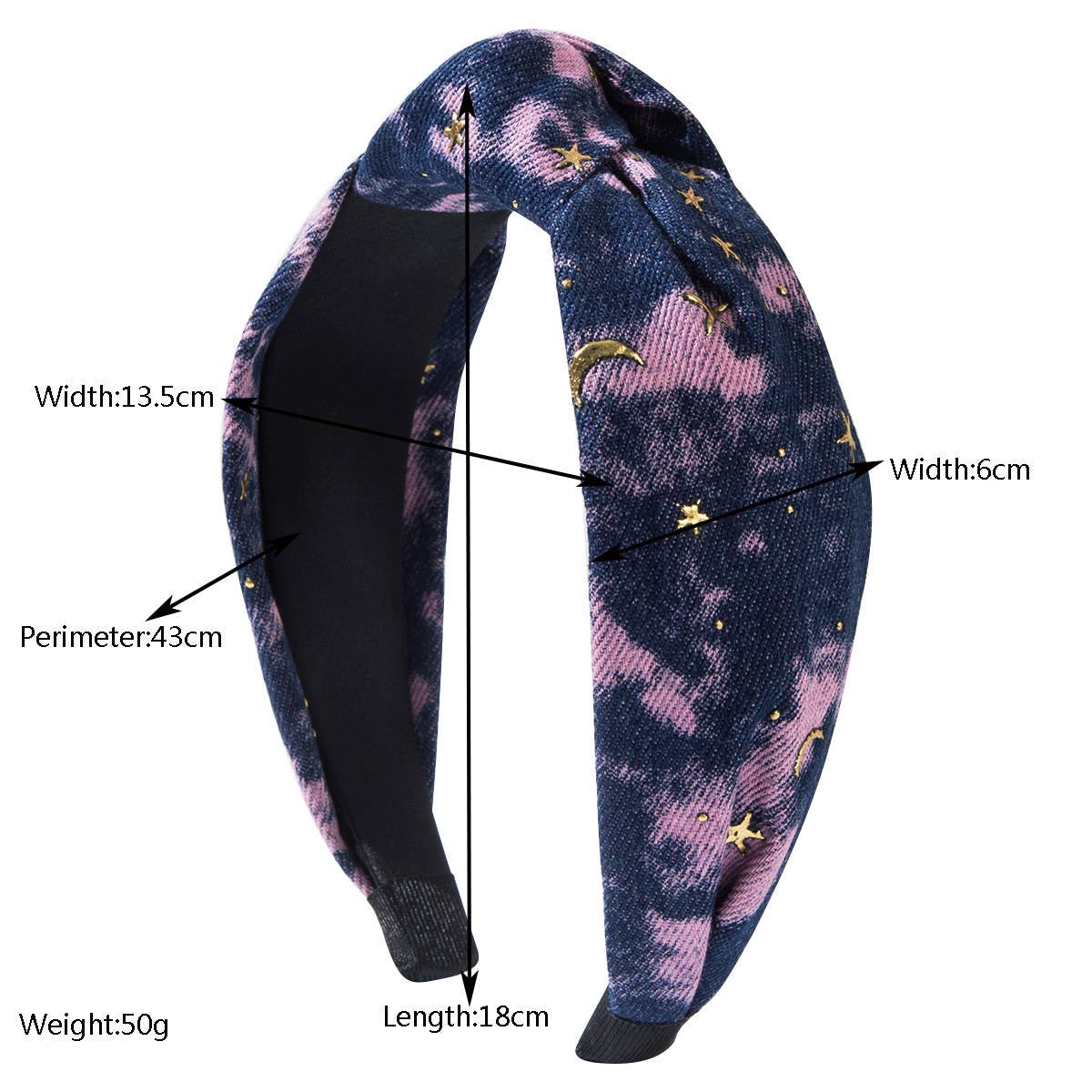 NEW TIE-DYE DENIM HEADBAND_CWAHA1983