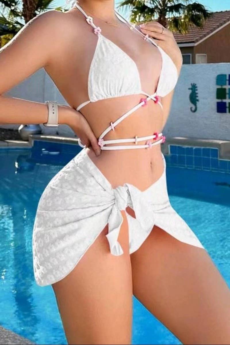 CWMW0878_SEXY TWO-PIECE BIKINI THREE-PIECE SWIMSUIT