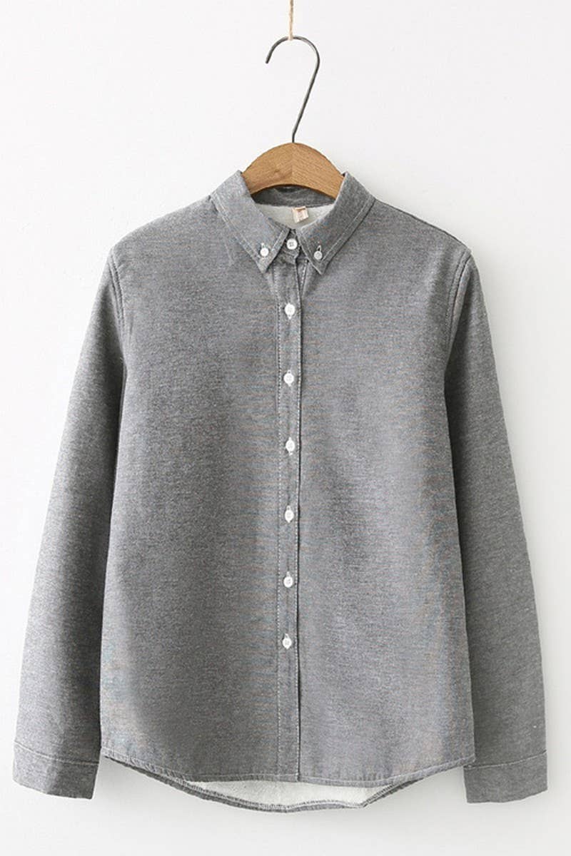 CWTSTL2243_CANDY COLOR PLUSH THICKENED SHIRT BOTTOMING SHIRT