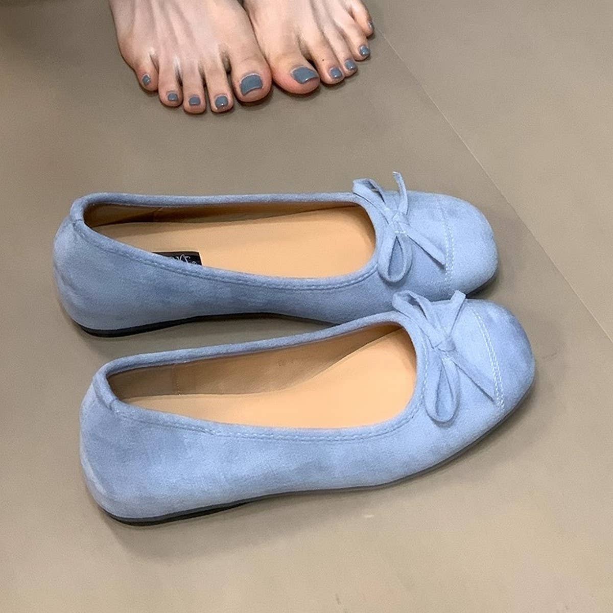 Vintage Bow Mary Jane Ballet Shoes for Women
