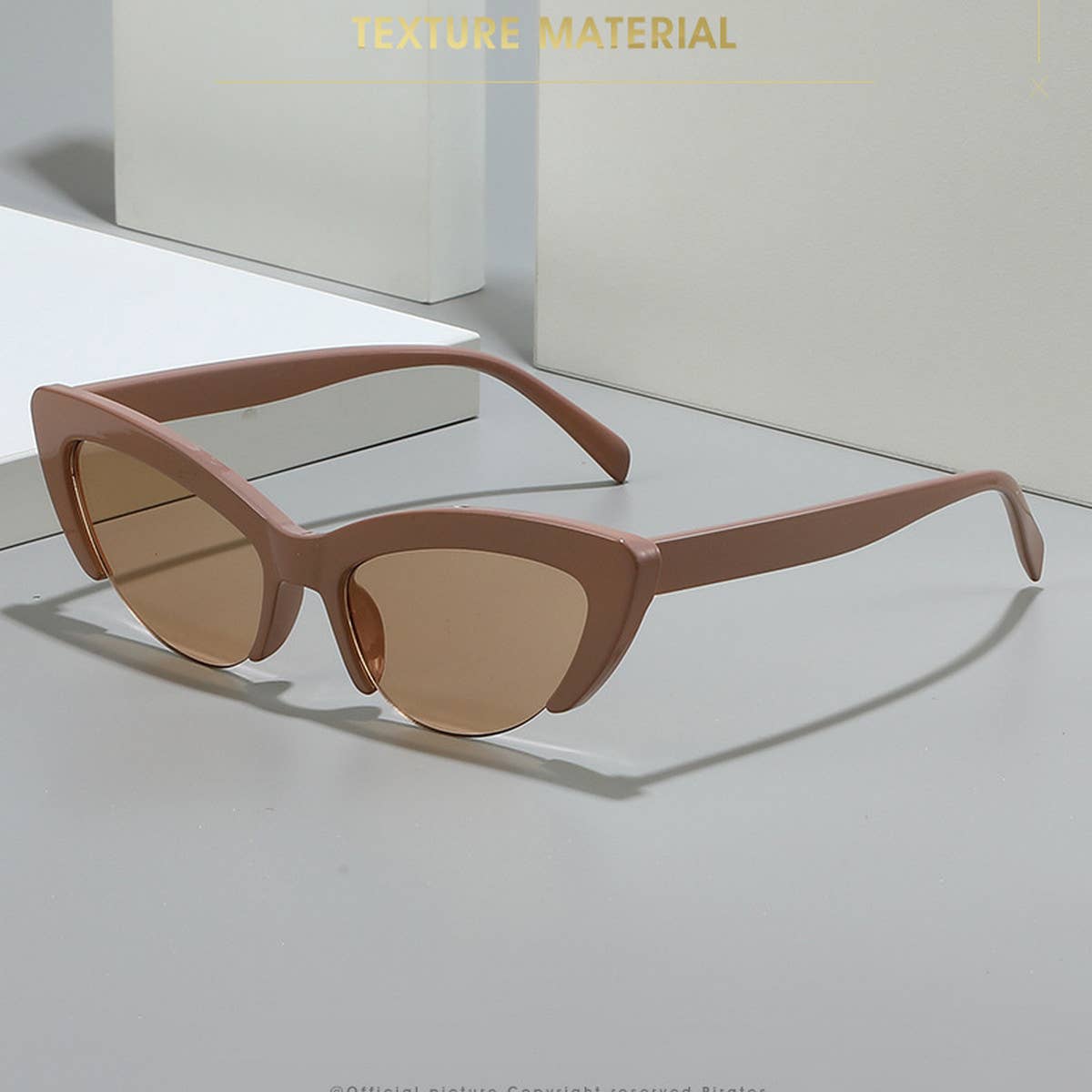 HALF FRAME CAT EYE CANDY COLOR SUNGLASSES