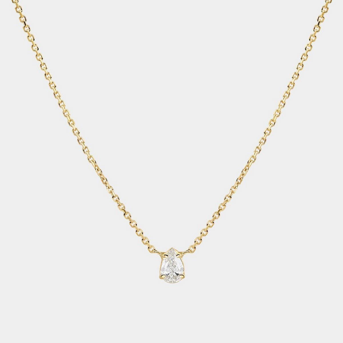 Zirconia Oval Round Pendant Necklace_CWMM5291