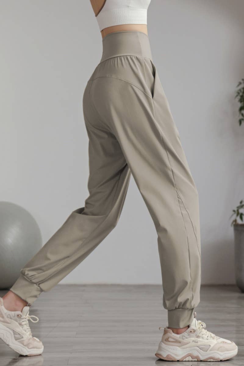 CWBMP0193_FALL HIGH-WAISTED BUNCHED FEET YOGA RUNNING PANTS