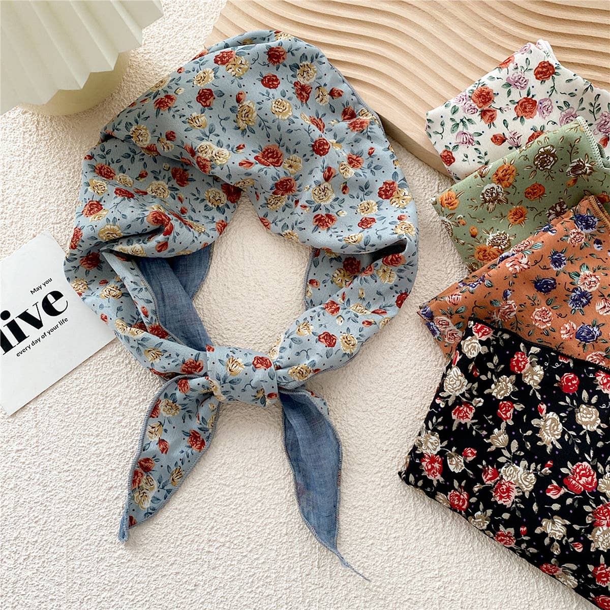 Double-Layered Diamond Pattern Twilly Scarf