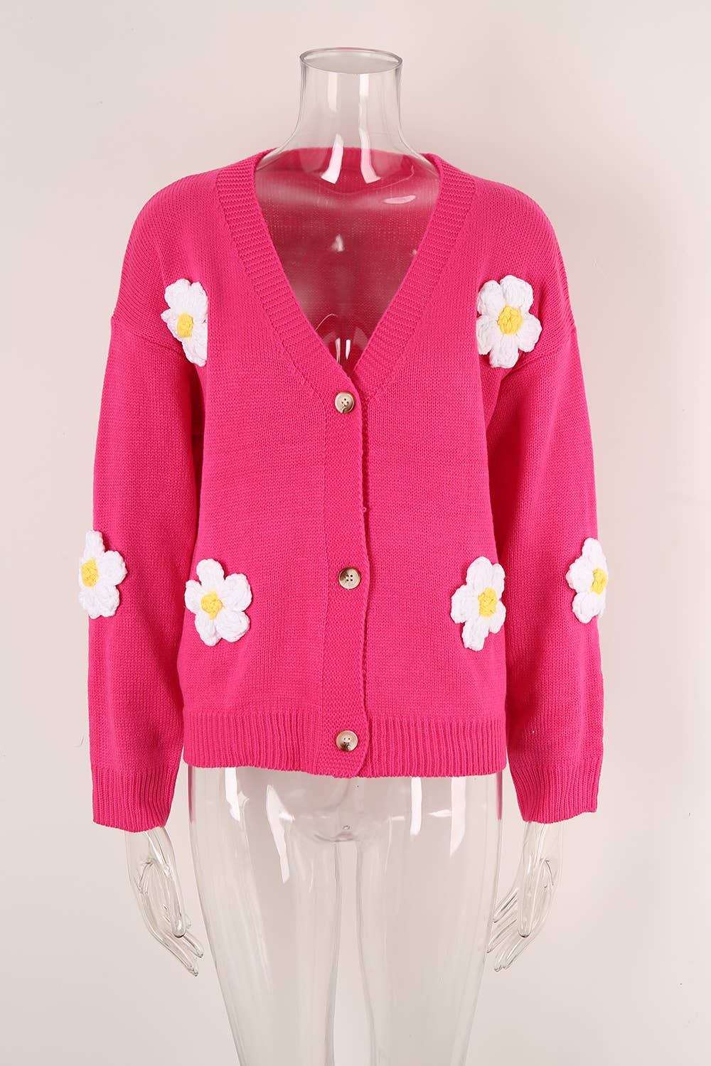 BUTTON UP CARDIGAN FLOWER COAT SWEATER