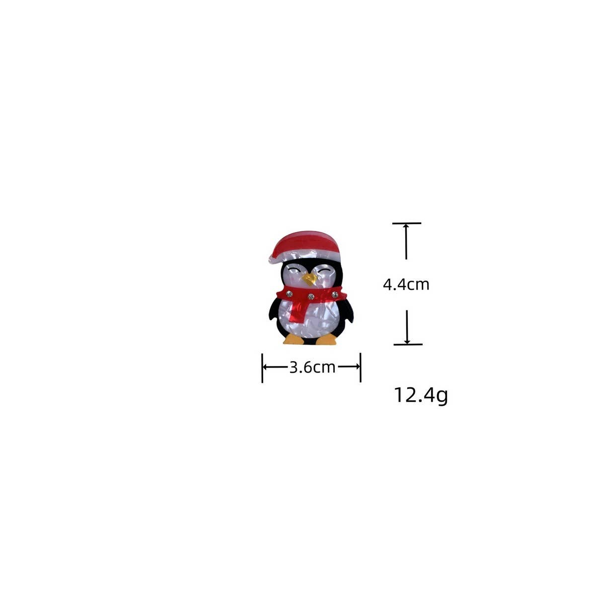CWAHA07714_CHRISTMAS SANTA PENGUIN RHINESTONE HAIR CLIP