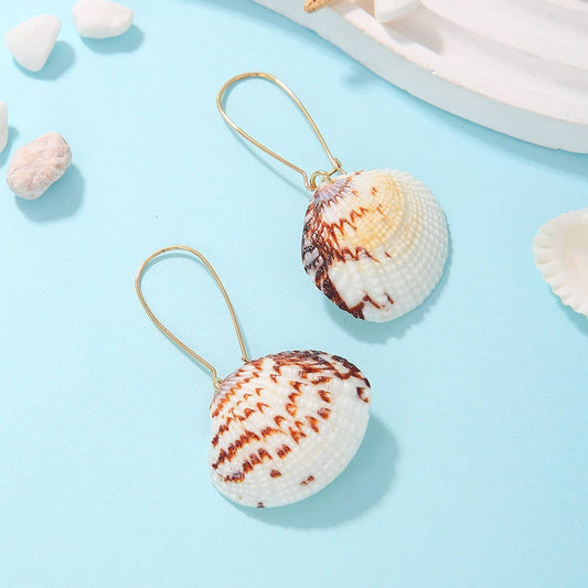 BOHEMIAN SHELL BEADED PENDANT EARRINGS_CWAJE1553