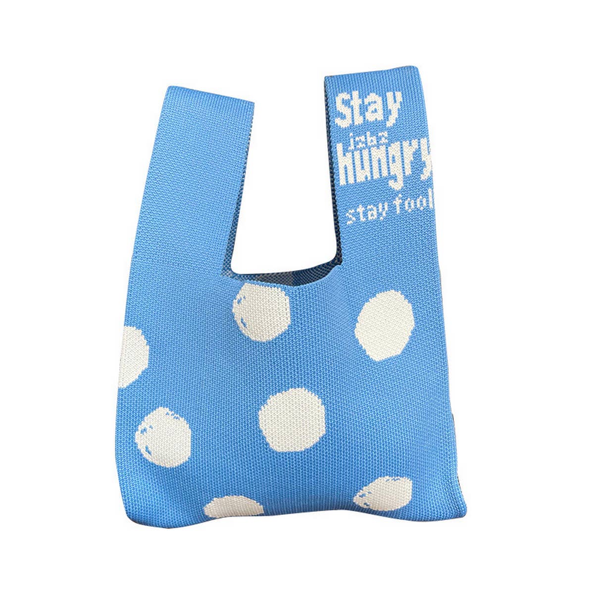 BLACK AND WHITE POLKA DOT KNITTED BAG_CWAB3227