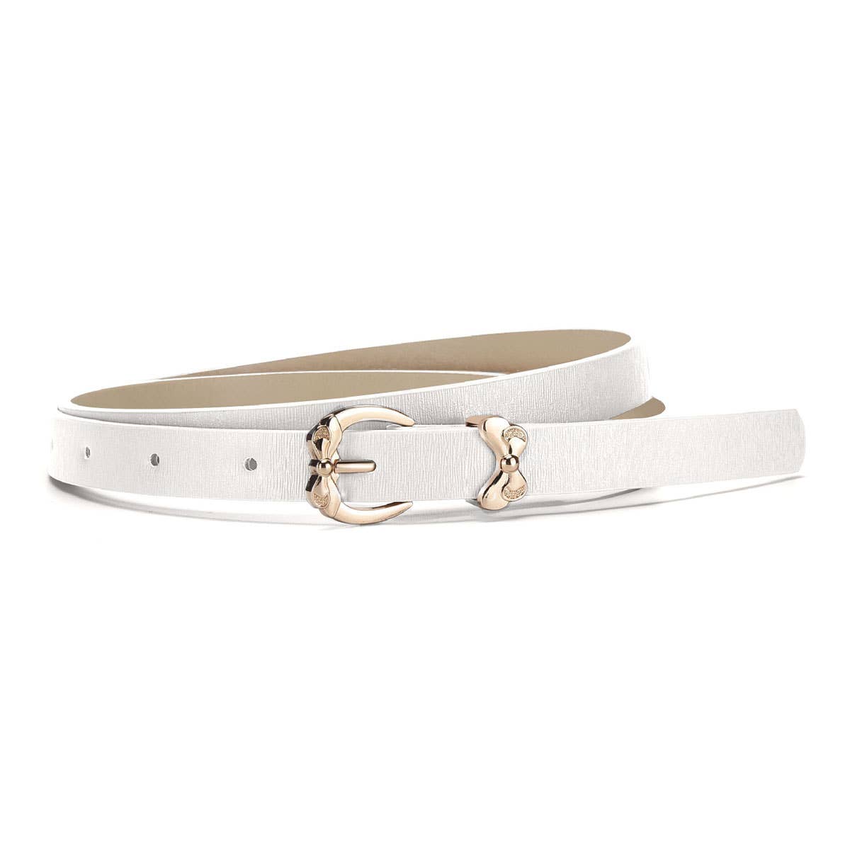 Butterfly pin buckle imitation leather belt