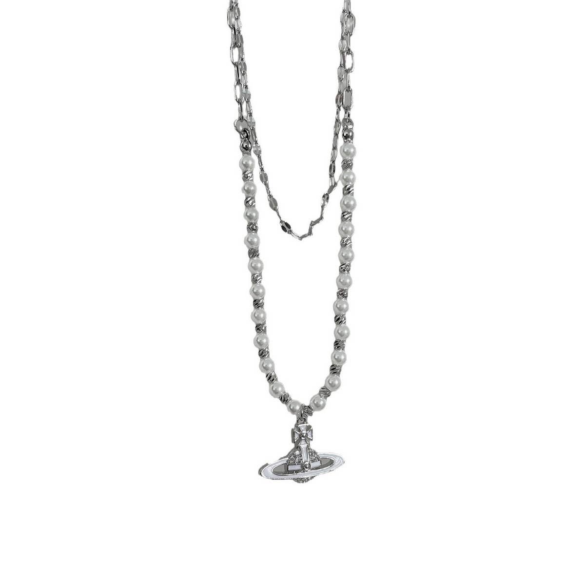 STYLISH PEARL PLANET NECKLACE_CWAJE1268