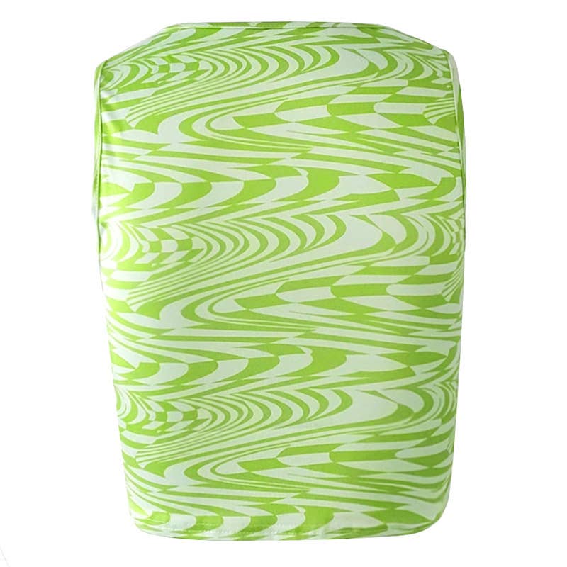 Abstract print sleeveless top small vest