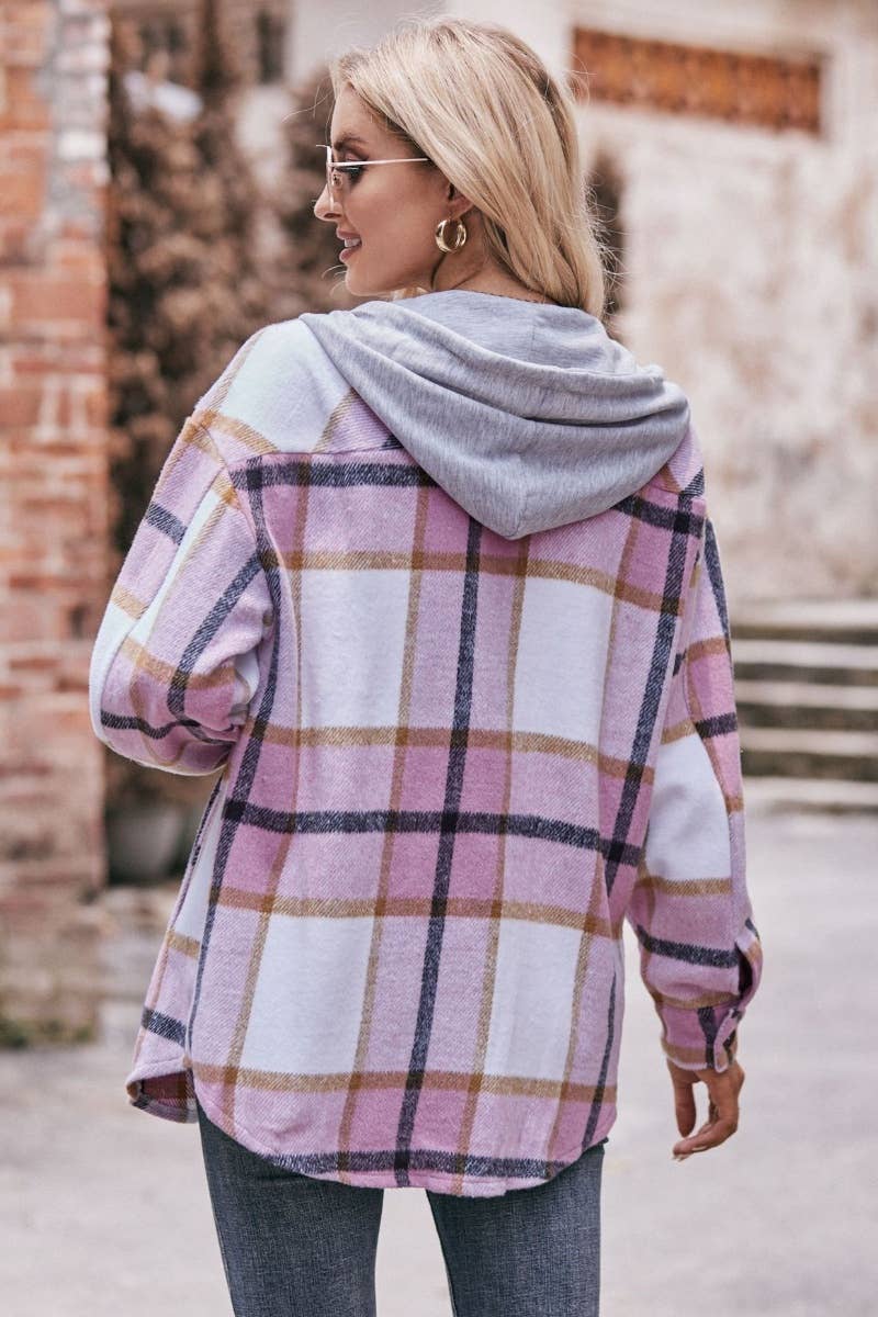 CWTSTL2179_PLAID LONG-SLEEVED SHIRT WITH HOODED POCKETS