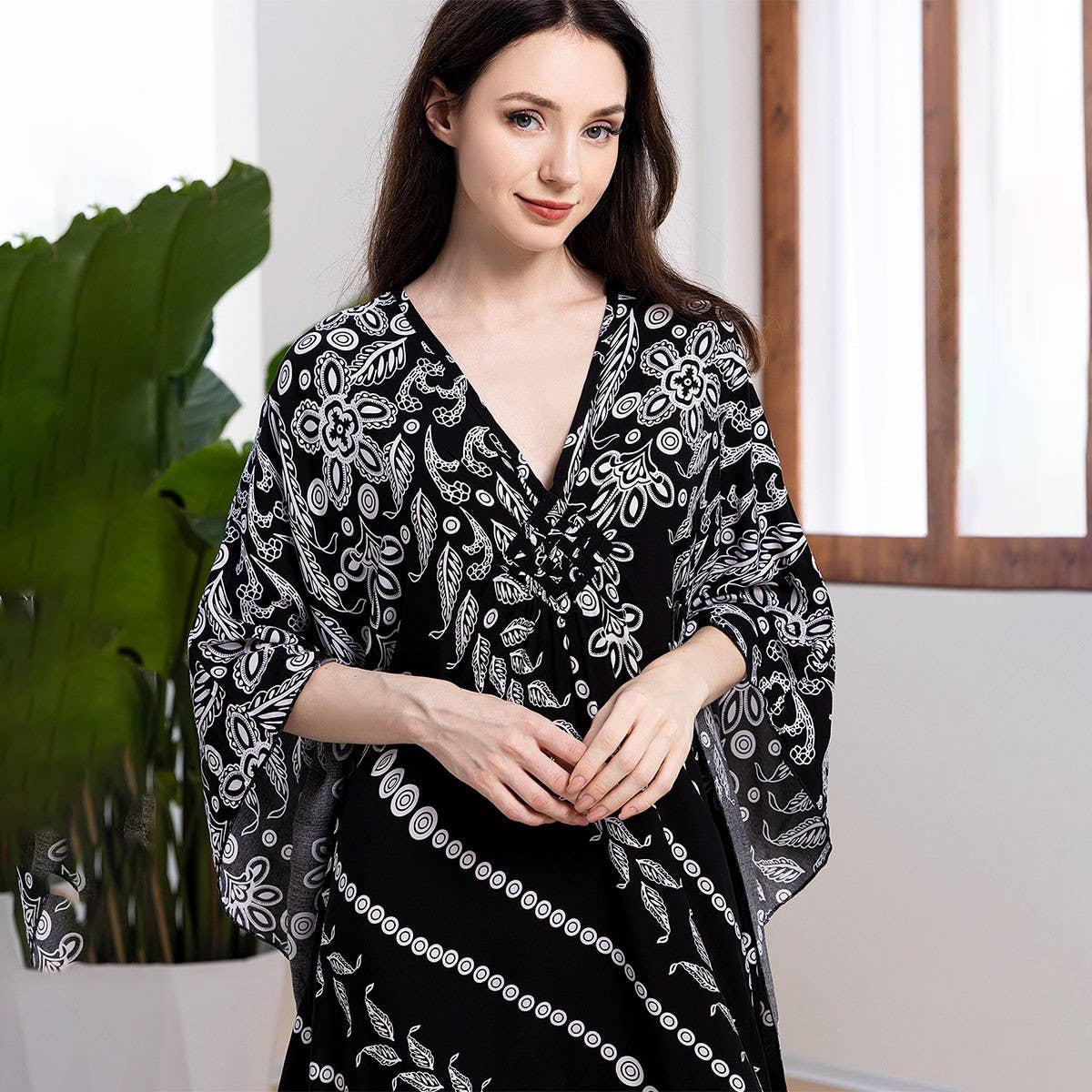 Handwoven Rayon Beach Cover Up Maxi Dress