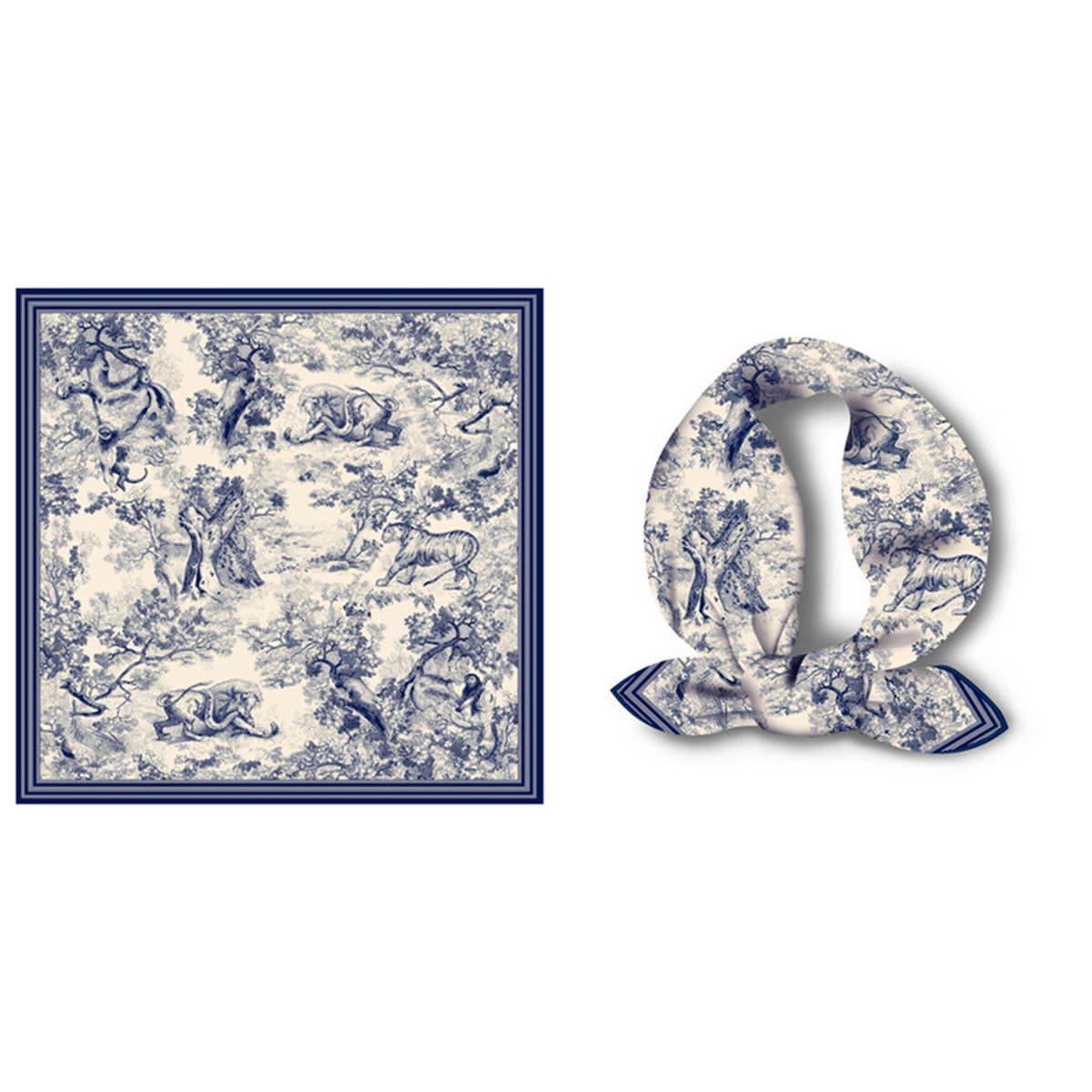 Versatile Square Scarf ? Hair Tie&Bag Wrap Ribbon