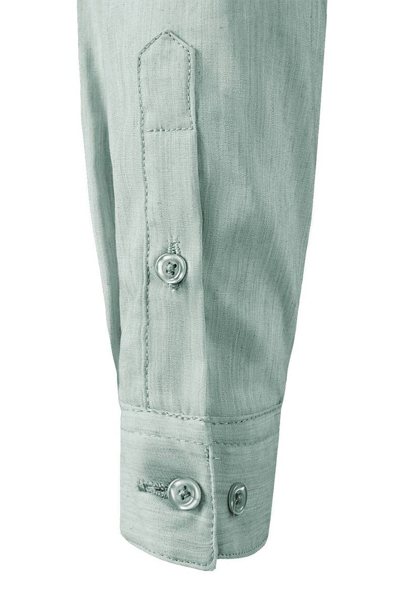 CWTSTL709_3/4 Sleeve Button Down Collar Shirt Blouse