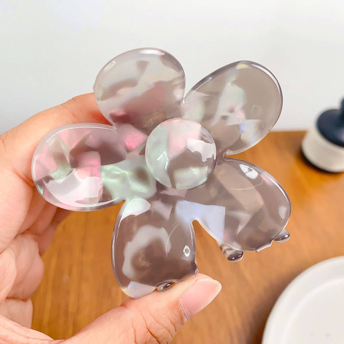 Vintage Tortoiseshell Flower Hair Claw Clip Large_CWAHA0389