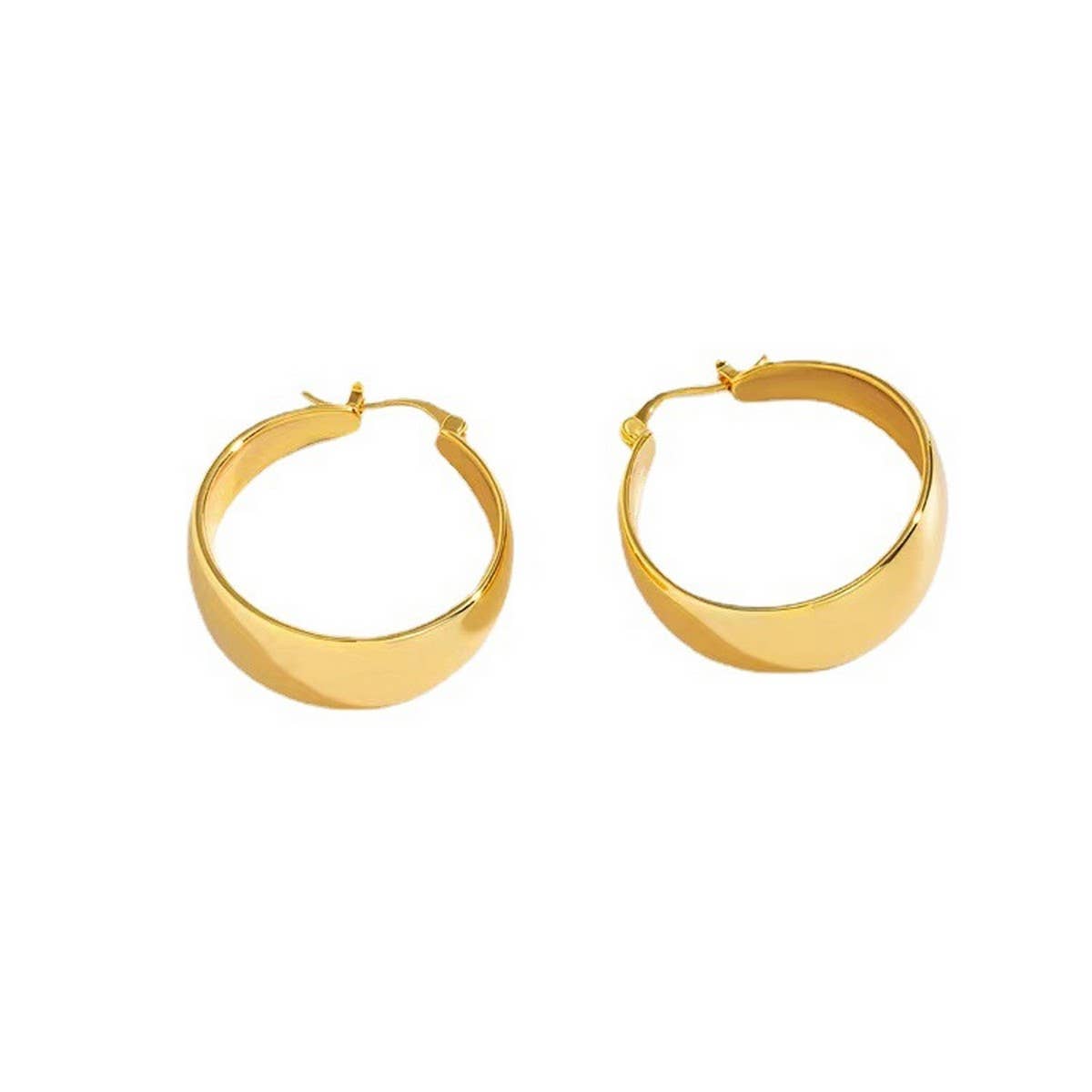 30MM WIDENED ARC STAINLESS STEEL EARRINGS_CWAJE0518