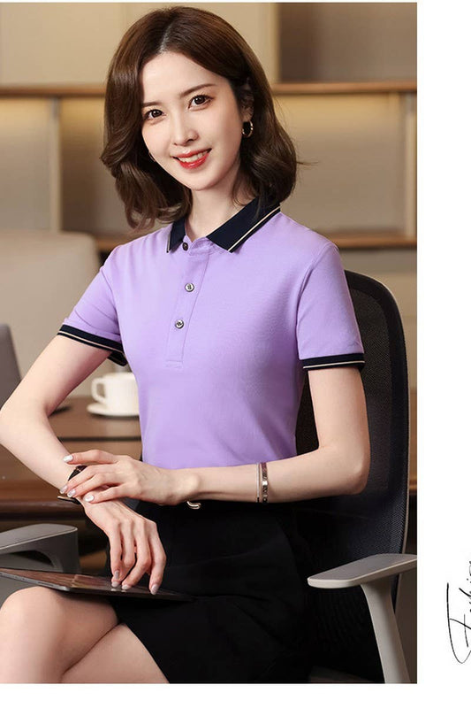CWTBLS02447_SHORT-SLEEVED CASUAL TOPS FOR WORK AND WEEKENDS