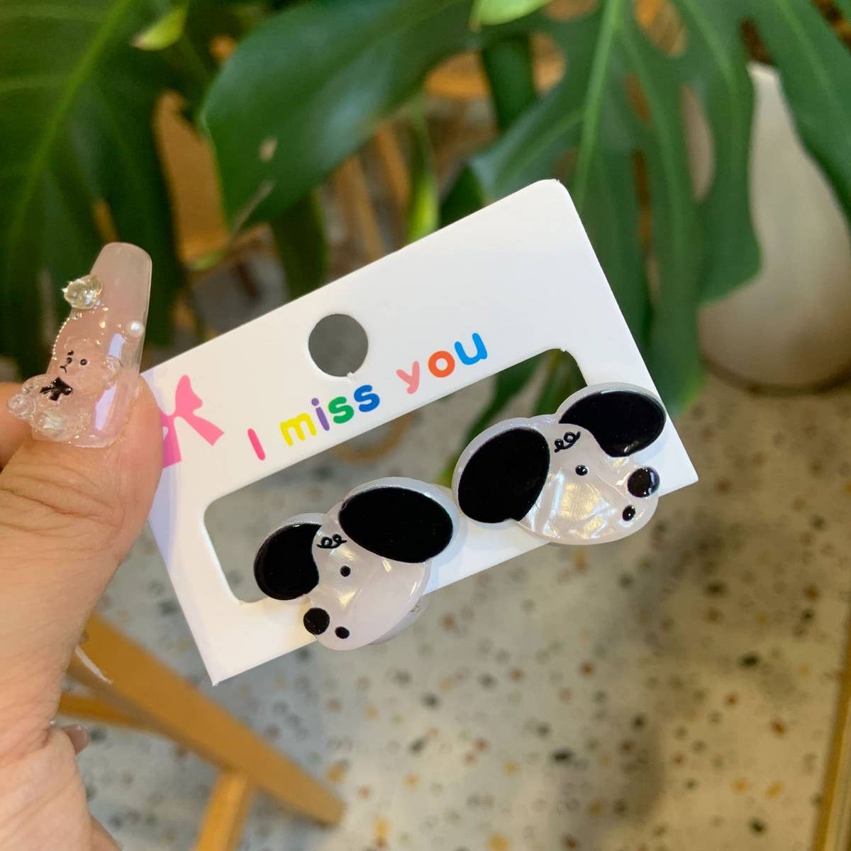 CWAHA4457_GIRL PUPPY BEAR CUTE CARTOON HAIRPIN