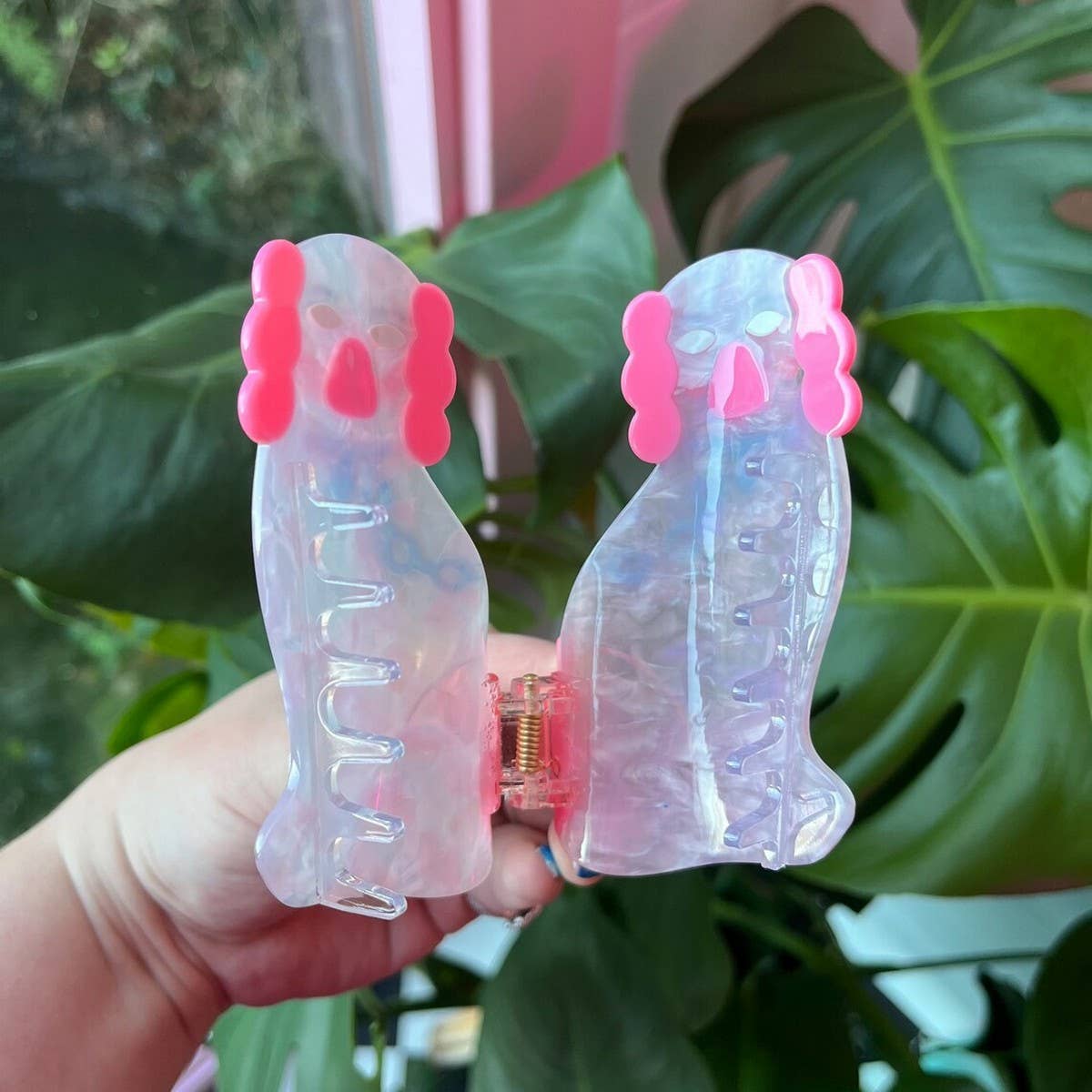 CWAHA1571_FUN CARTOON DOG CAT KOI BILLIARDS HAIR CLAW CLIP