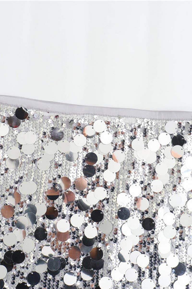 CWBSS0331_HIGH WAISTED HIP HUGGING SEQUINED MINI SKIRT