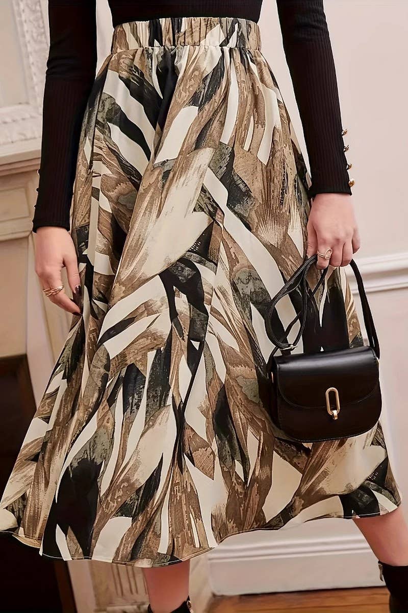 CWBLS0529_NICHE TEMPERAMENT COMMUTING TIE-DYE SKIRT