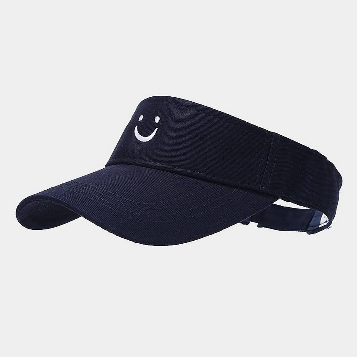 Cute Smile Embroidered Visor - Summer Sun Hat_CWAH3289