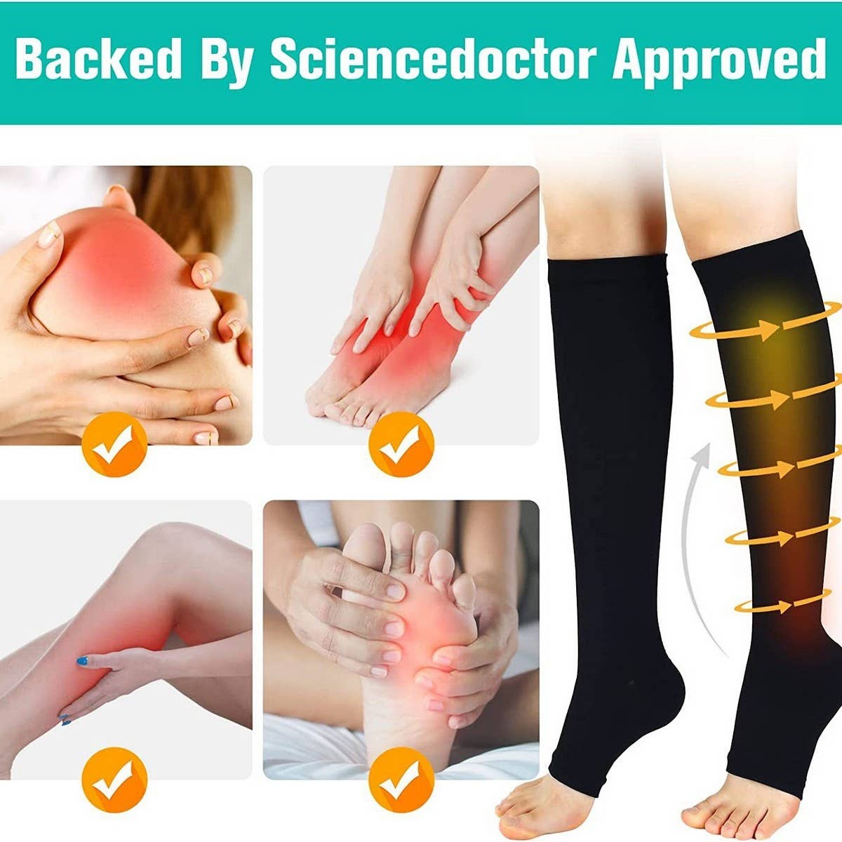 WOMEN'S OUTDOOR OPEN TOE COMPRESSION SOCKS
