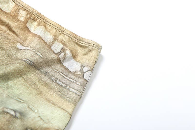 Backless Halter Neck Printed Mini Skirt