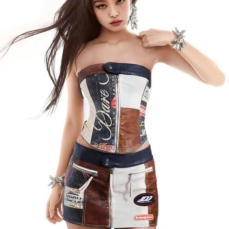 Colorblock Street Style Slim Fit Casual Top