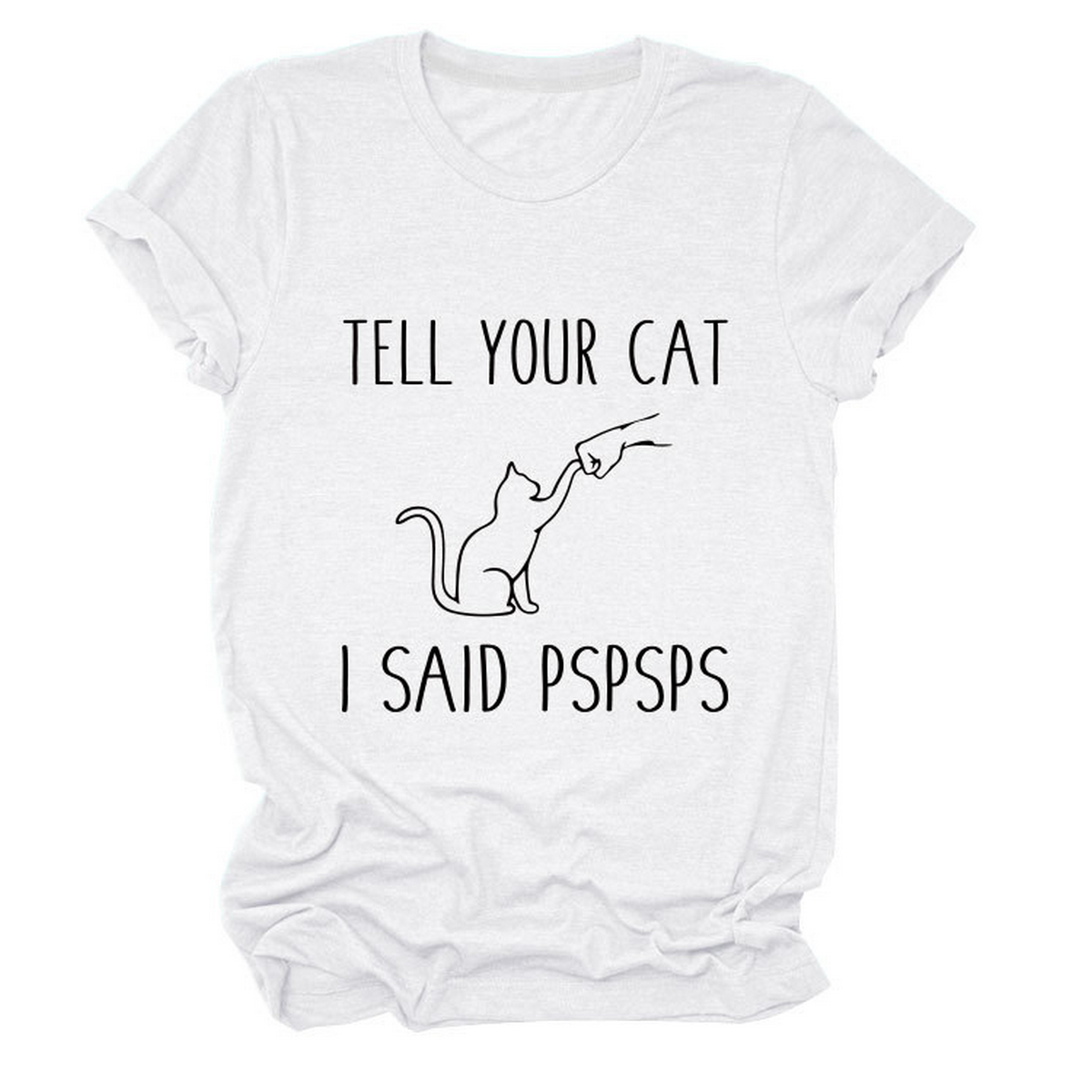 Casual Cat Print Tee ??Women?™s Short Sleeve Top_CWTTS1519