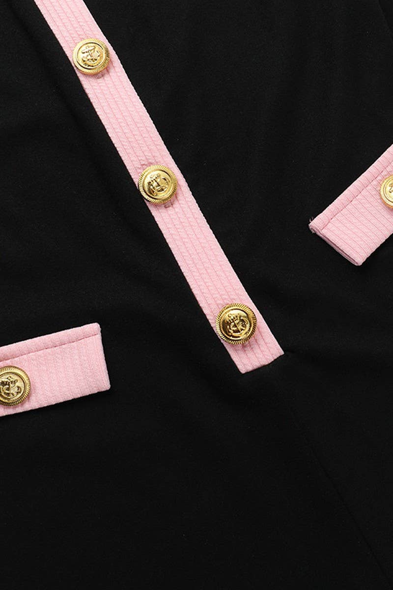 CWSJS1288_SLIM-FIT KNITTED CONTRAST LONG-SLEEVED JUMPSUIT