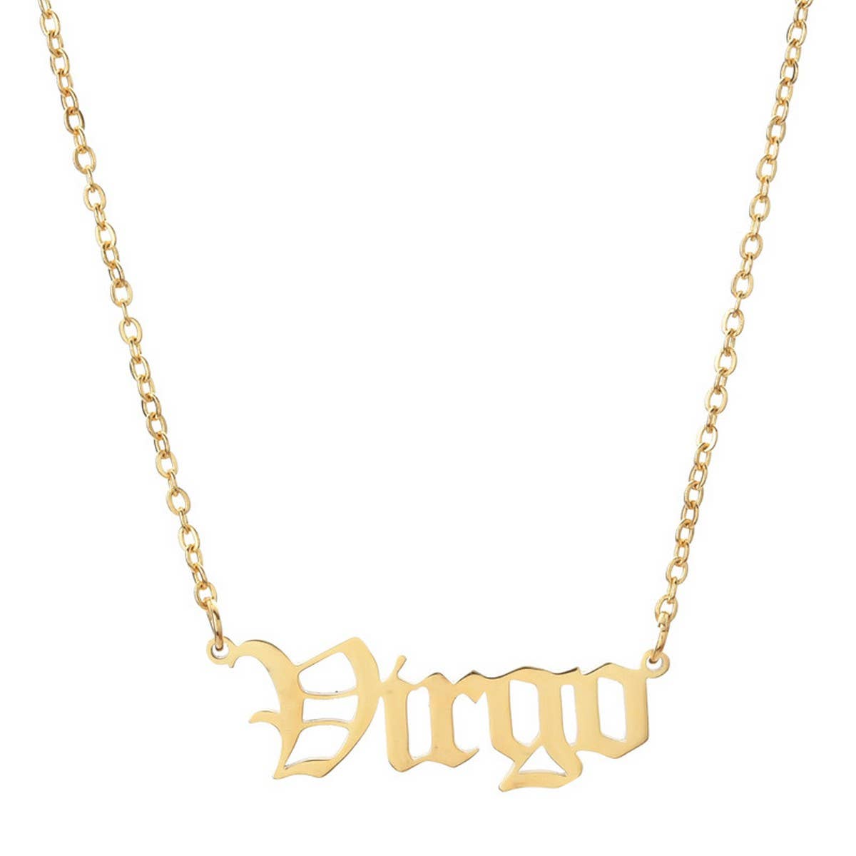 STAINLESS STEEL ZODIAC PENDANT CLAVICLE NECKLACE_CWMM2719
