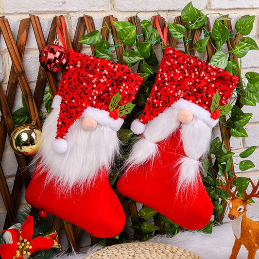 CREATIVE SEQUIN HAT CHRISTMAS STOCKING DECORATION