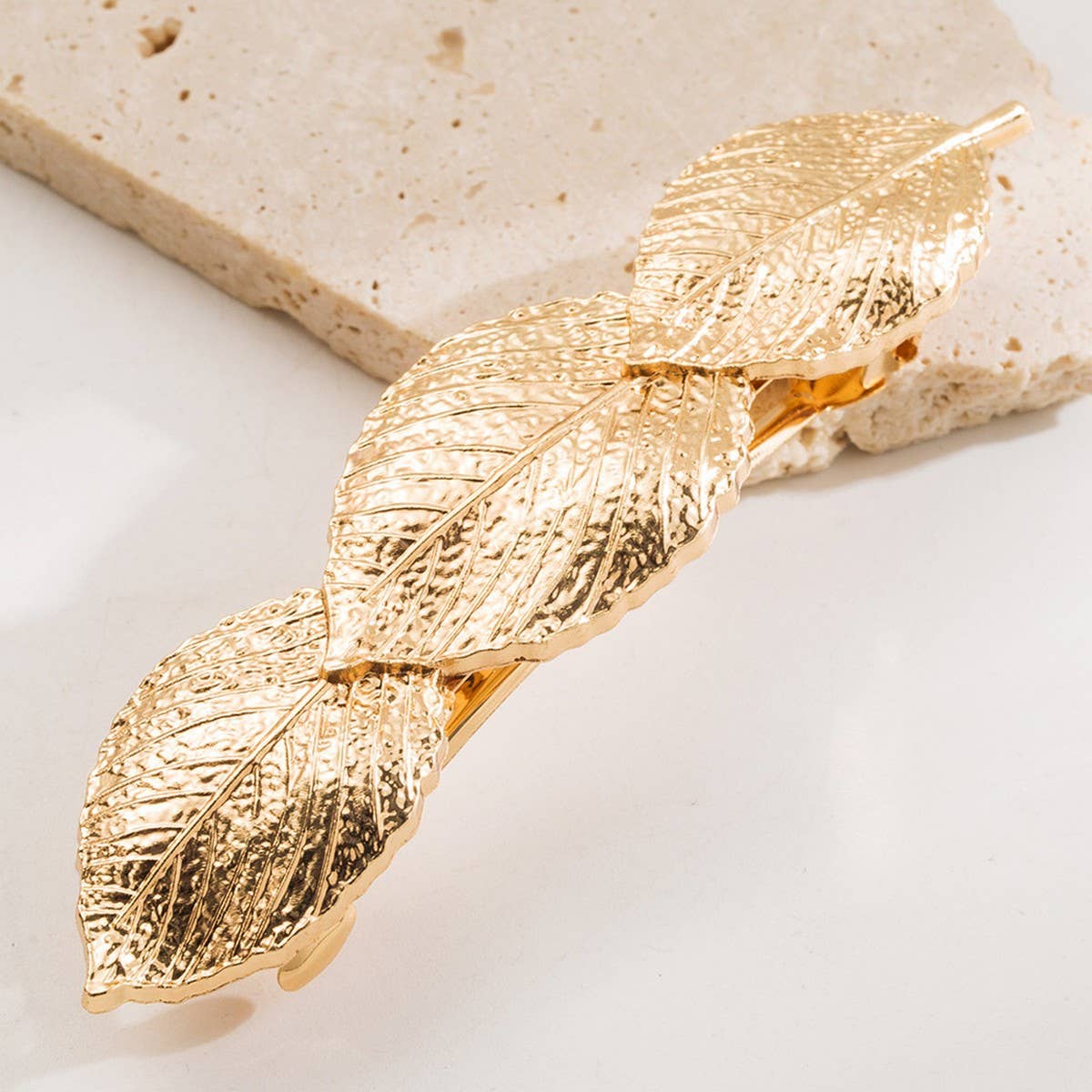 Minimalist Metal Heart Leaf Shell Ponytail Clip