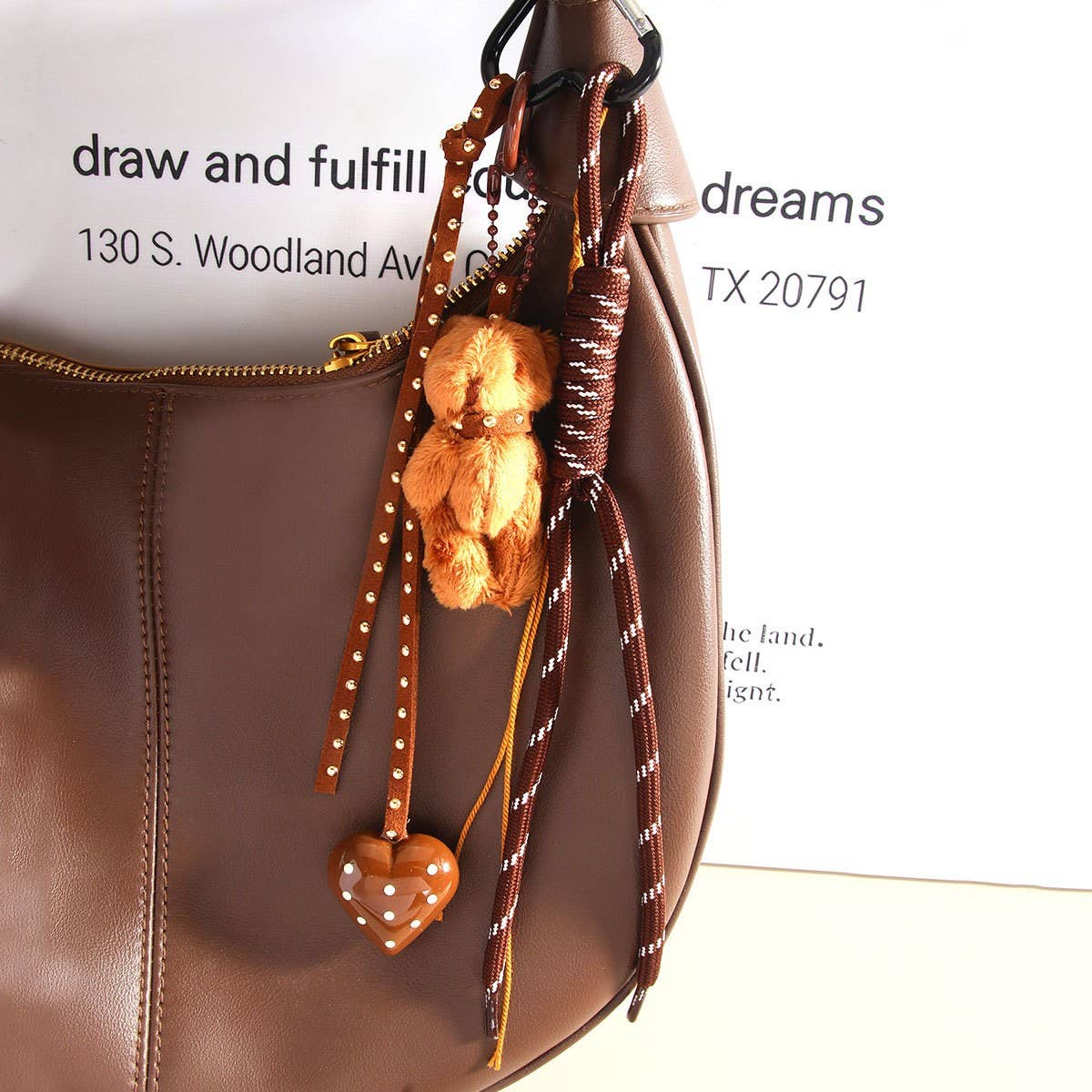 Handmade Heart Bow Keychain Bag & Phone Charm