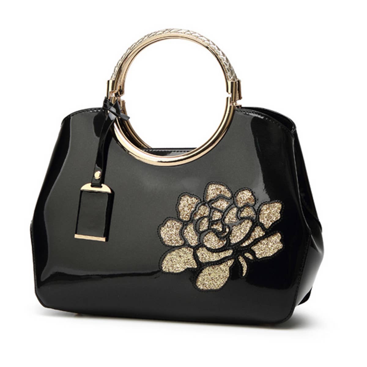 VINTAGE PRINT SHINY SHELL TOTE BAG_CWAB2640
