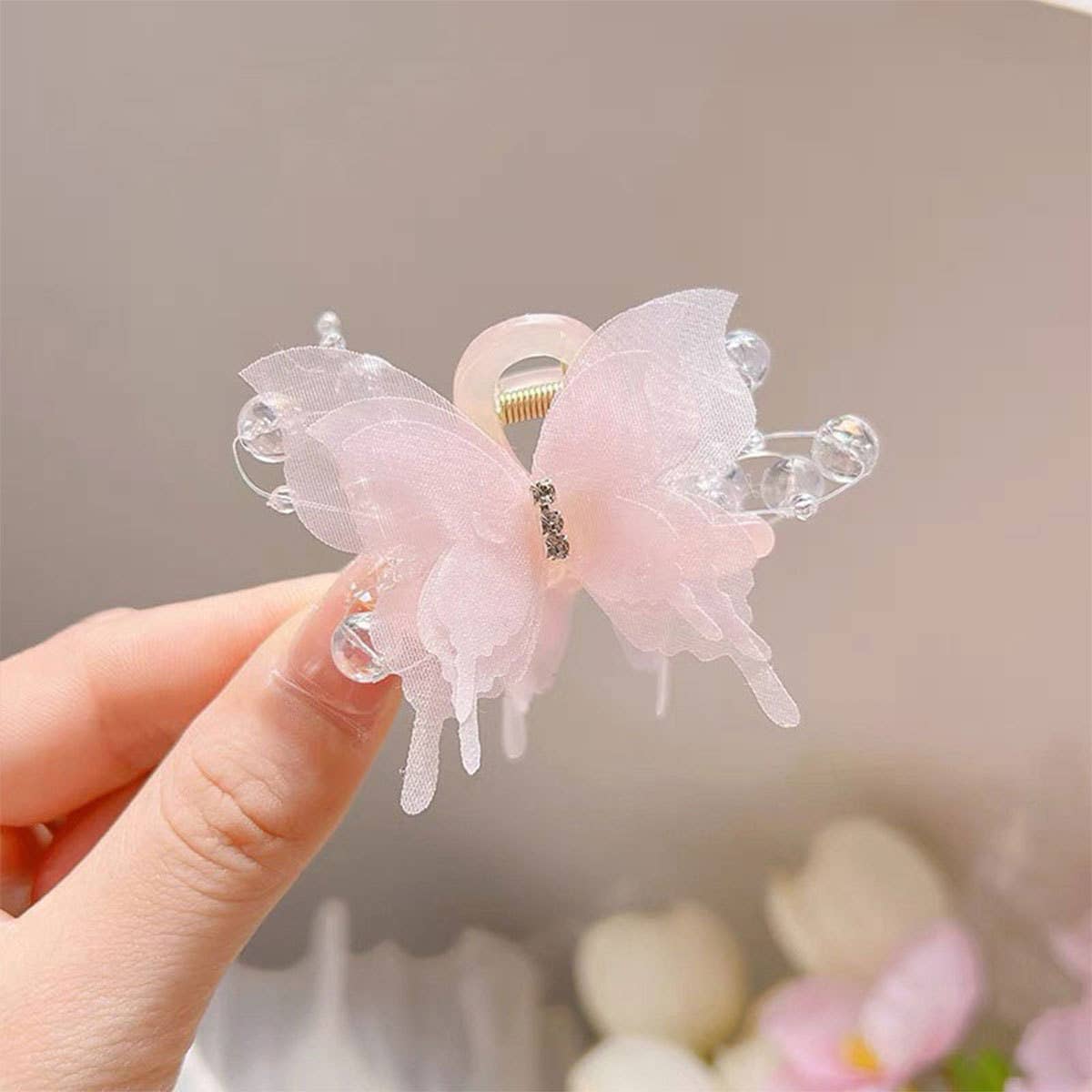 Sweet Rhinestone Butterfly Mini Claw, Sparkly Clip