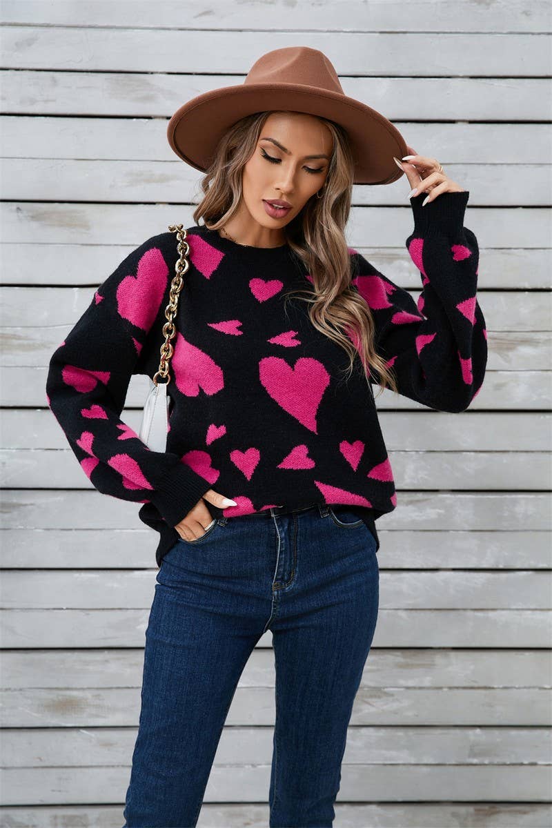 CWOSWL5779_LONG SLEEVE VALENTINE'S DAY HEART SWEATER