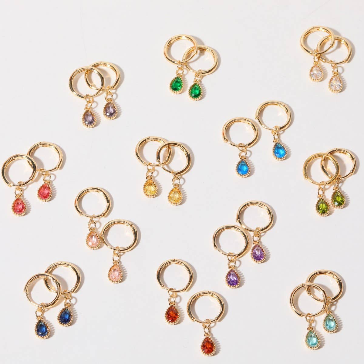 Colorful Birthstone Earrings Teardrop Earrings