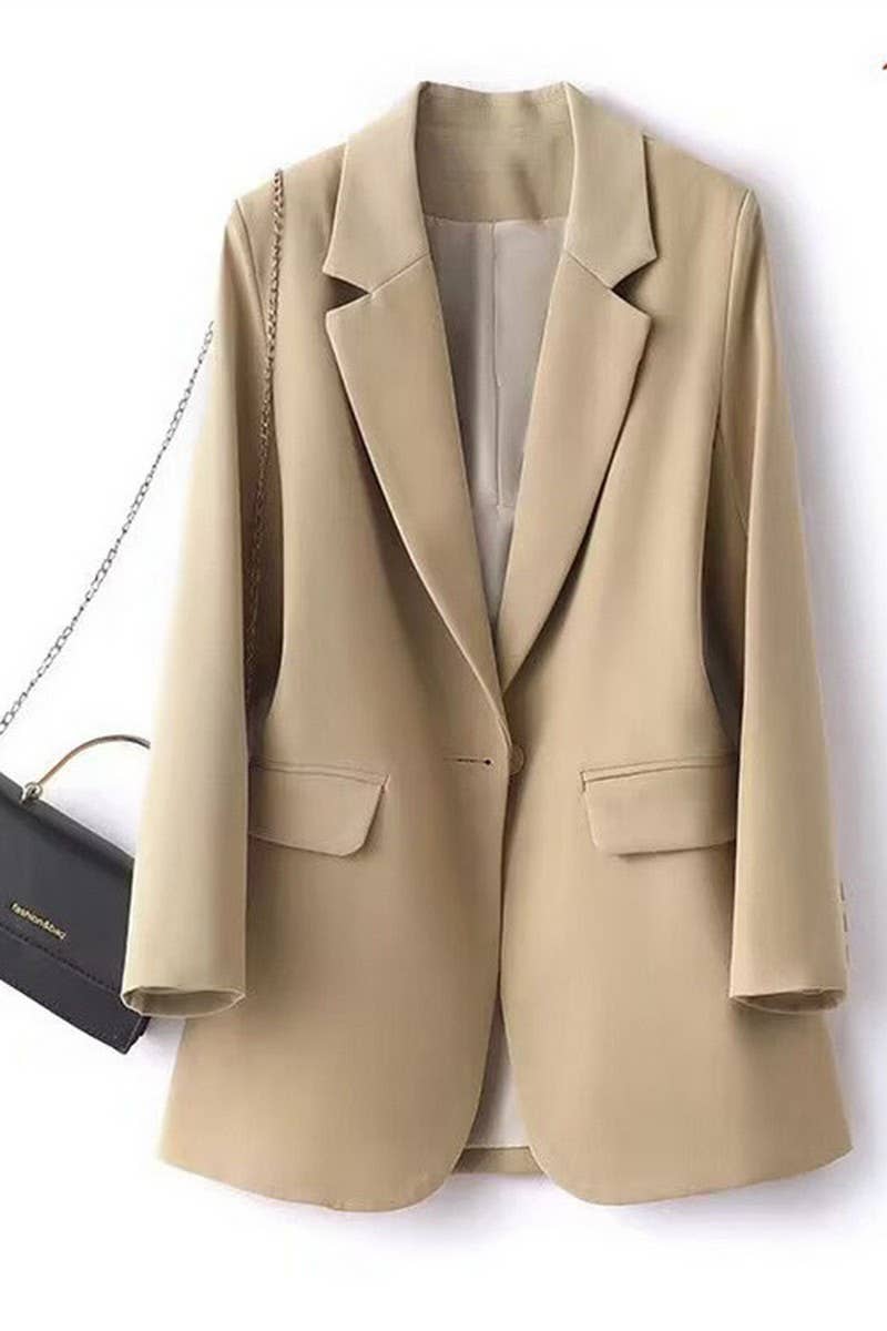 CWOBL0139_SOLID COLOR SLIT POCKET SUIT COLLAR COMMUTER SUIT