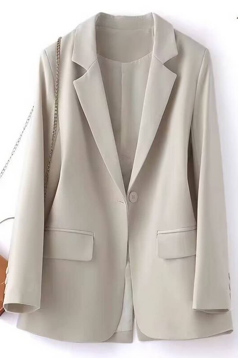 CWOBL0139_SOLID COLOR SLIT POCKET SUIT COLLAR COMMUTER SUIT