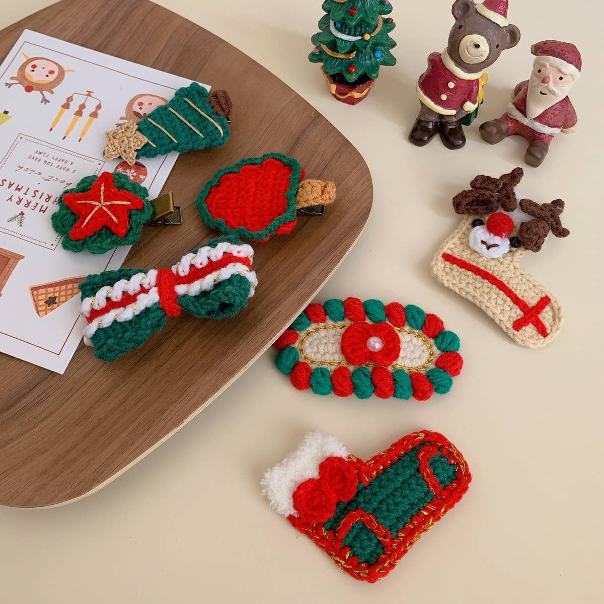 CWAHA07721_XMAS CUTE KNIT HAIR ELASTIC BAND FOR CHILDREN