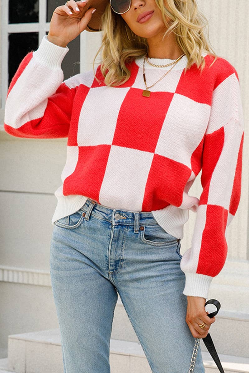 CREW-NECK KNIT PULLOVER STRIPED STYLE KNIT