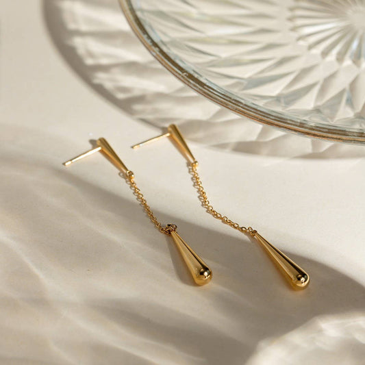 SIMPLE AND ELEGANT TEARDROP TASSEL EARRINGS