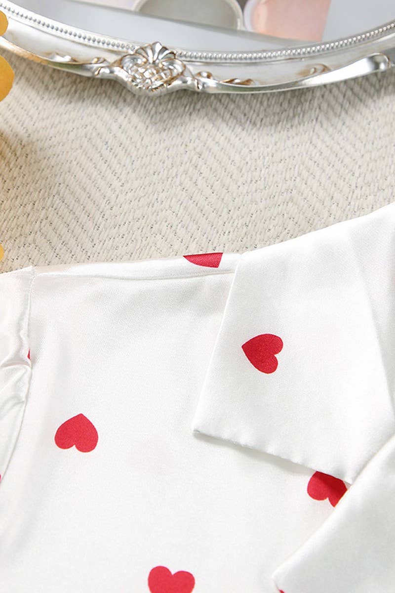 CWSPJ0067_LOVE PRINTED LONG-SLEEVED SHIRT LOUNGEWEAR SET